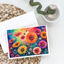 Load image into Gallery viewer, Gerbera Daisies in Color Greeting Cards -  Blank Note Cards – 8-Pack of Artist-Designed Cards with Envelopes