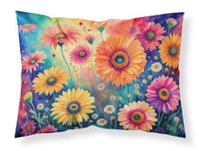 Load image into Gallery viewer, Gerbera Daisies in Color Fabric Standard Pillowcase – Artistic Decorative Front, White Back