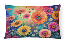 Load image into Gallery viewer, Gerbera Daisies in Color Fabric Decorative Pillow