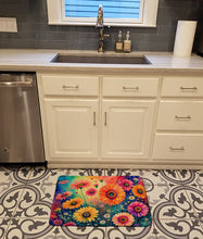 Load image into Gallery viewer, Gerbera Daisies in Color Memory Foam Kitchen Mat