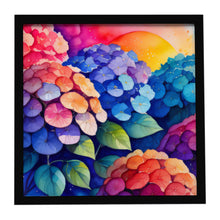Load image into Gallery viewer, Hydrangeas in Color Framed Metal Print