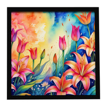 Load image into Gallery viewer, Lilies in Color Framed Metal Print