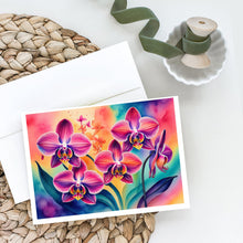 Load image into Gallery viewer, Orchids in Color Greeting Cards -  Blank Note Cards – 8-Pack of Artist-Designed Cards with Envelopes