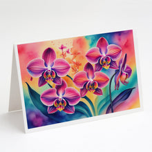 Load image into Gallery viewer, Orchids in Color Greeting Cards -  Blank Note Cards – 8-Pack of Artist-Designed Cards with Envelopes