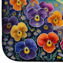 Load image into Gallery viewer, Pansies in Color Dish Drying Mat