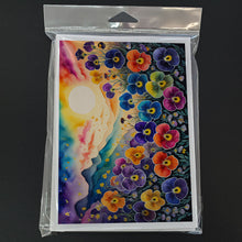 Load image into Gallery viewer, Pansies in Color Greeting Cards -  Blank Note Cards – 8-Pack of Artist-Designed Cards with Envelopes
