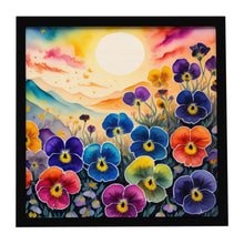 Load image into Gallery viewer, Pansies in Color Framed Metal Print