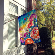 Load image into Gallery viewer, Peonies in Color House Flag