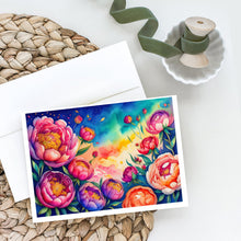 Load image into Gallery viewer, Peonies in Color Greeting Cards -  Blank Note Cards – 8-Pack of Artist-Designed Cards with Envelopes