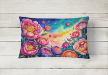 Load image into Gallery viewer, Peonies in Color Fabric Decorative Pillow
