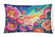 Load image into Gallery viewer, Peonies in Color Fabric Decorative Pillow