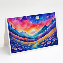 Load image into Gallery viewer, Periwinkles in Color Greeting Cards -  Blank Note Cards – 8-Pack of Artist-Designed Cards with Envelopes