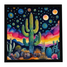 Load image into Gallery viewer, Queen of the Night Cactus in Color Framed Metal Print
