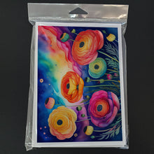 Load image into Gallery viewer, Ranunculus in Color Greeting Cards -  Blank Note Cards – 8-Pack of Artist-Designed Cards with Envelopes