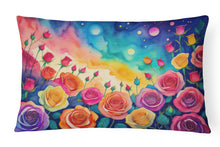 Load image into Gallery viewer, Roses in Color Fabric Decorative Pillow