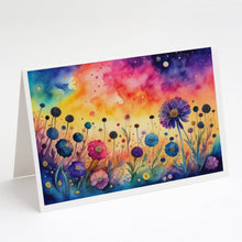Load image into Gallery viewer, Scabiosa in Color Greeting Cards -  Blank Note Cards – 8-Pack of Artist-Designed Cards with Envelopes
