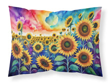 Load image into Gallery viewer, Sunflowers in Color Fabric Standard Pillowcase – Artistic Decorative Front, White Back