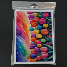 Load image into Gallery viewer, Tulips in Color Greeting Cards -  Blank Note Cards – 8-Pack of Artist-Designed Cards with Envelopes