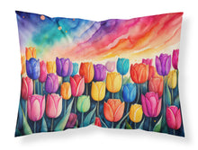 Load image into Gallery viewer, Tulips in Color Fabric Standard Pillowcase – Artistic Decorative Front, White Back
