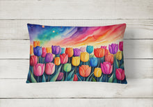 Load image into Gallery viewer, Tulips in Color Fabric Decorative Pillow