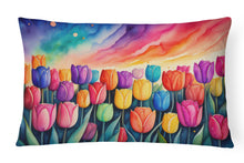 Load image into Gallery viewer, Tulips in Color Fabric Decorative Pillow