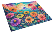 Load image into Gallery viewer, Zinnias in Color Glass Cutting Boards – Durable, Decorative Kitchen Art Large