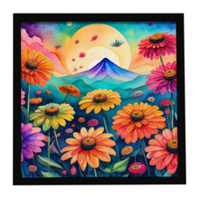 Load image into Gallery viewer, Zinnias in Color Framed Metal Print