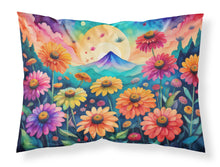 Load image into Gallery viewer, Zinnias in Color Fabric Standard Pillowcase – Artistic Decorative Front, White Back