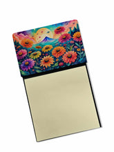Load image into Gallery viewer, Zinnias in Color Sticky Note Holder- Refiilable Desk Accessory Note Pad
