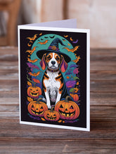 Load image into Gallery viewer, Beagle Witchy Halloween Greeting Cards -  Blank Note Cards – 8-Pack of Artist-Designed Cards with Envelopes