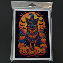 Load image into Gallery viewer, Belgian Tervuren Witchy Halloween Greeting Cards -  Blank Note Cards – 8-Pack of Artist-Designed Cards with Envelopes