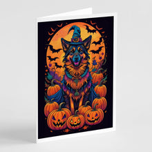 Load image into Gallery viewer, Belgian Tervuren Witchy Halloween Greeting Cards -  Blank Note Cards – 8-Pack of Artist-Designed Cards with Envelopes
