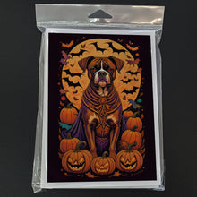 Load image into Gallery viewer, Boxer Witchy Halloween Greeting Cards -  Blank Note Cards – 8-Pack of Artist-Designed Cards with Envelopes