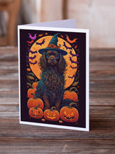 Load image into Gallery viewer, Boykin Spaniel Witchy Halloween Greeting Cards -  Blank Note Cards – 8-Pack of Artist-Designed Cards with Envelopes
