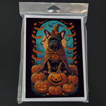 Load image into Gallery viewer, French Bulldog Witchy Halloween Greeting Cards -  Blank Note Cards – 8-Pack of Artist-Designed Cards with Envelopes