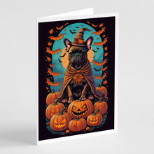 Load image into Gallery viewer, French Bulldog Witchy Halloween Greeting Cards -  Blank Note Cards – 8-Pack of Artist-Designed Cards with Envelopes