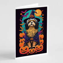 Load image into Gallery viewer, Havanese Witchy Halloween Greeting Cards -  Blank Note Cards – 8-Pack of Artist-Designed Cards with Envelopes