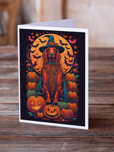 Load image into Gallery viewer, Irish Setter Witchy Halloween Greeting Cards -  Blank Note Cards – 8-Pack of Artist-Designed Cards with Envelopes
