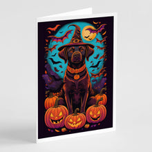 Load image into Gallery viewer, Chocolate Labrador Retriever Witchy Halloween Greeting Cards -  Blank Note Cards – 8-Pack of Artist-Designed Cards with Envelopes