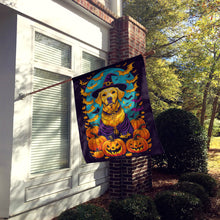 Load image into Gallery viewer, Yellow Labrador Retriever Witchy Halloween House Flag