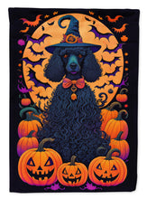 Load image into Gallery viewer, Black Standard Poodle Witchy Halloween House Flag