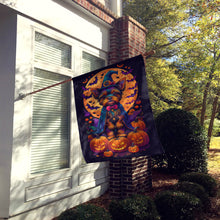 Load image into Gallery viewer, Yorkie Witchy Halloween House Flag