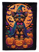 Load image into Gallery viewer, Yorkie Witchy Halloween House Flag