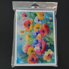 Load image into Gallery viewer, Anemones in Watercolor Greeting Cards -  Blank Note Cards – 8-Pack of Artist-Designed Cards with Envelopes