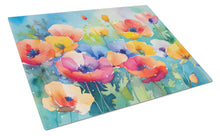 Load image into Gallery viewer, Anemones in Watercolor Glass Cutting Boards – Durable, Decorative Kitchen Art Large