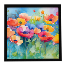 Load image into Gallery viewer, Anemones in Watercolor Framed Metal Print
