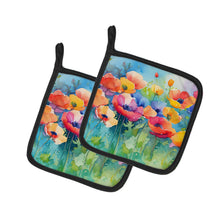 Load image into Gallery viewer, Anemones in Watercolor Pot Holders - Set of 2 Decorative Kitchen Helpers | Made in the USA