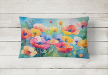 Load image into Gallery viewer, Anemones in Watercolor Fabric Decorative Pillow