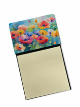 Load image into Gallery viewer, Anemones in Watercolor Sticky Note Holder- Refiilable Desk Accessory Note Pad
