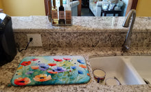 Load image into Gallery viewer, Anemones in Watercolor Dish Drying Mat